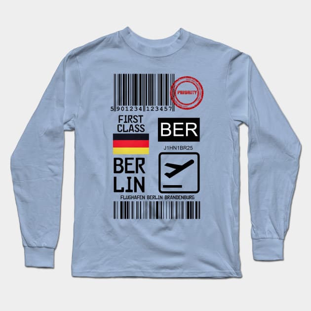 Berlin Germany travel ticket Long Sleeve T-Shirt by Travellers